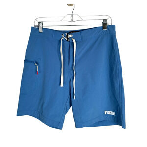 REI x Poler Estaban 32 Board Shorts $78 Waterproof Swim Trunks Drawstring Blue